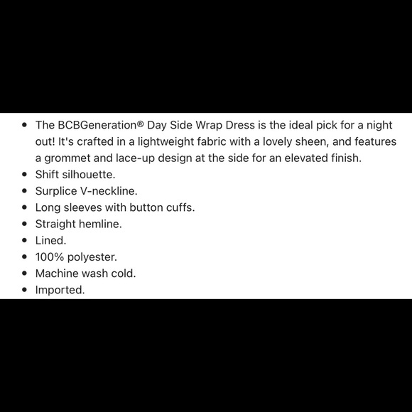 BCBGeneration Day Side Wrap Dress (NWT) - Picture 7 of 9